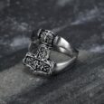 Handcrafted Stainless Steel Thor’s Hammer Ring