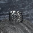 Handcrafted Stainless Steel Adjustable Raven Ring