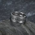 Handcrafted Stainless Steel Rune and Knotwork Ring