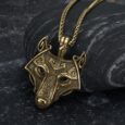 Wolf Head Viking Pendant – Metal Chain