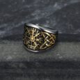 Copy of Handcrafted Stainless Steel Vegvisir and Celtic Knot Ring