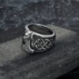 Handcrafted Stainless Steel Thor’s Hammer and Celtic Knotwork Ring