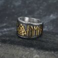 Handcrafted Stainless Steel Valknut and Rune Ring