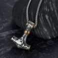 Handcrafted Stainless Steel Dual Color Mammen-Style Thor’s Hammer Pendant