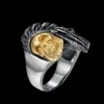 GOLDEN SKULL WARRIOR CHIEF RING