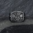 Handcrafted Stainless Steel ‘Aged’ Mjolnir Signet Ring