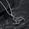Handcrafted Stainless Steel Odin’s Horn Pendant