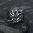 Handcrafted Stainless Steel Twin Raven Ring