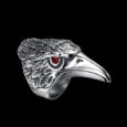 BLACK RAVEN HEAD RING