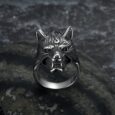 Handcrafted Stainless Steel Wolf Head Biker Ring