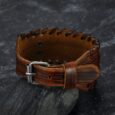 Leather Buckle Arm Cuff With Fenrir Design