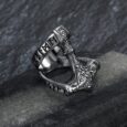 Handcrafted Stainless Steel Open Thor’s Hammer Ring