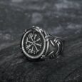 Handcrafted Stainless Steel Vegvisir and Jormungand Ring