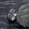 Handcrafted Stainless Steel Rune and Knotwork Ring