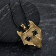 Norse Wolf Head Necklace – Leather Chain