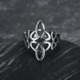 Handcrafted Stainless Steel Triquetra and Celtic Knot Ring