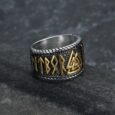 Handcrafted Stainless Steel Valknut and Rune Ring