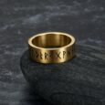 Handcrafted Stainless Steel Wide Rune Ring