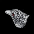 BLACK RAVEN HEAD RING