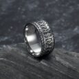 Handcrafted Stainless Steel Rune and Knotwork Ring