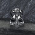 Handcrafted Stainless Steel Open Thor’s Hammer Ring