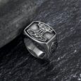 Handcrafted Stainless Steel ‘Aged’ Mjolnir Signet Ring