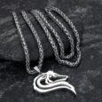 Handcrafted Stainless Steel Odin’s Wolf Head Pendant