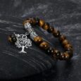 Tiger Eye Gemstone Bracelet with Tree of Life Charm