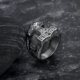 Handcrafted Stainless Steel Thor’s Hammer and Rune Ring