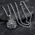 Handcrafted Stainless Steel Viking Shield With Helm of Awe Motif
