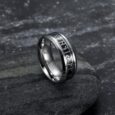 Handcrafted Stainless Steel Viking Elder Futhark Rune Ring