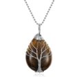 [LIMITED EDITION] Yggdrasil / Tree of Life Necklace on Teardrop Semi-Precious Stone