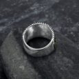 Handcrafted Stainless Steel Valknut and Rune Ring