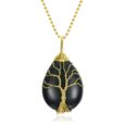 [LIMITED EDITION] Yggdrasil / Tree of Life Necklace on Teardrop Semi-Precious Stone