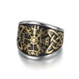 Copy of Handcrafted Stainless Steel Vegvisir and Celtic Knot Ring