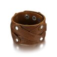 Leather Cross-Over Studded Arm Ring