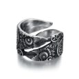 Handcrafted Stainless Steel Adjustable Raven Ring