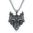 Wolf Head Viking Pendant – Metal Chain