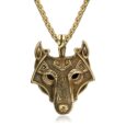 Wolf Head Viking Pendant – Metal Chain