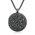 Aged Vegvisir and Helm of Awe Necklace