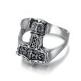 Handcrafted Stainless Steel Thor’s Hammer Ring