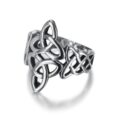 Handcrafted Stainless Steel Triquetra and Celtic Knot Ring