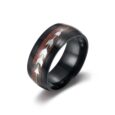Tungsten Carbide Wedding Band With Wood and Arrow Inlay