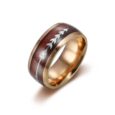Tungsten Carbide Wedding Band With Wood and Arrow Inlay