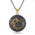 Dual Colored Handcrafted Stainless Steel Circular Fenrir Necklace