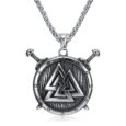 Stainelss Steel Viking Shield and Valknut Necklace