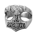 925 Sterling Silver Biker-style Thor’s Hammer Viking Ring