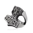 925 Sterling Silver Biker-style Thor’s Hammer Viking Ring