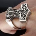 925 Sterling Silver Biker-style Thor’s Hammer Viking Ring