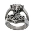 925 Sterling Silver Biker-style Thor’s Hammer Viking Ring